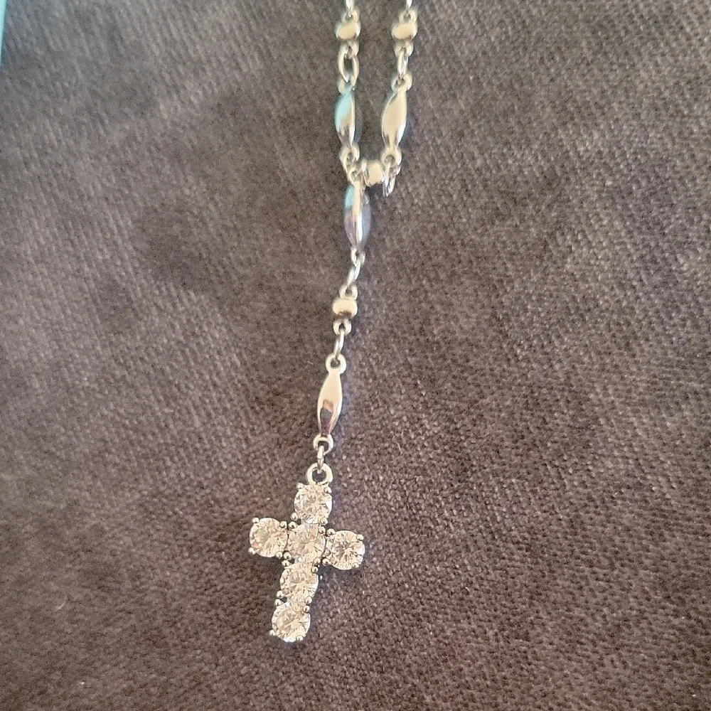 Park Lane Silver Cross Necklace - Picture 2 of 2